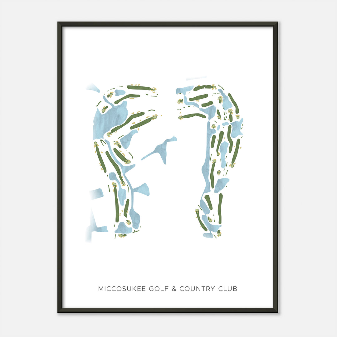 Print of Miccosukee Golf & Country Club Modern Map