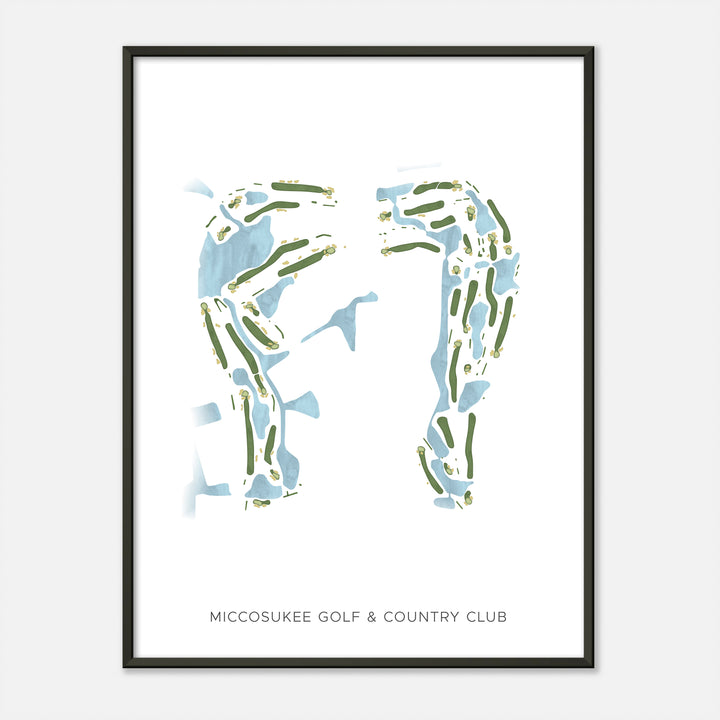 Print of Miccosukee Golf & Country Club Modern Map