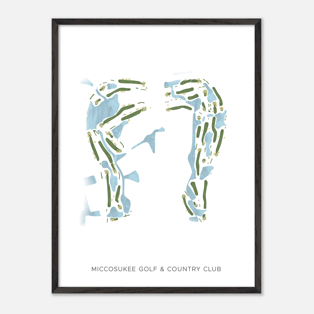 Print of Miccosukee Golf & Country Club Modern Map