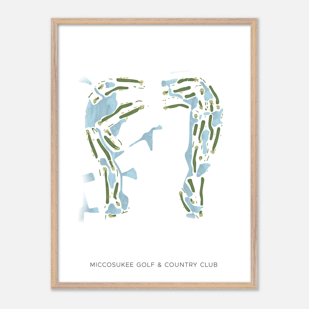 Print of Miccosukee Golf & Country Club Modern Map