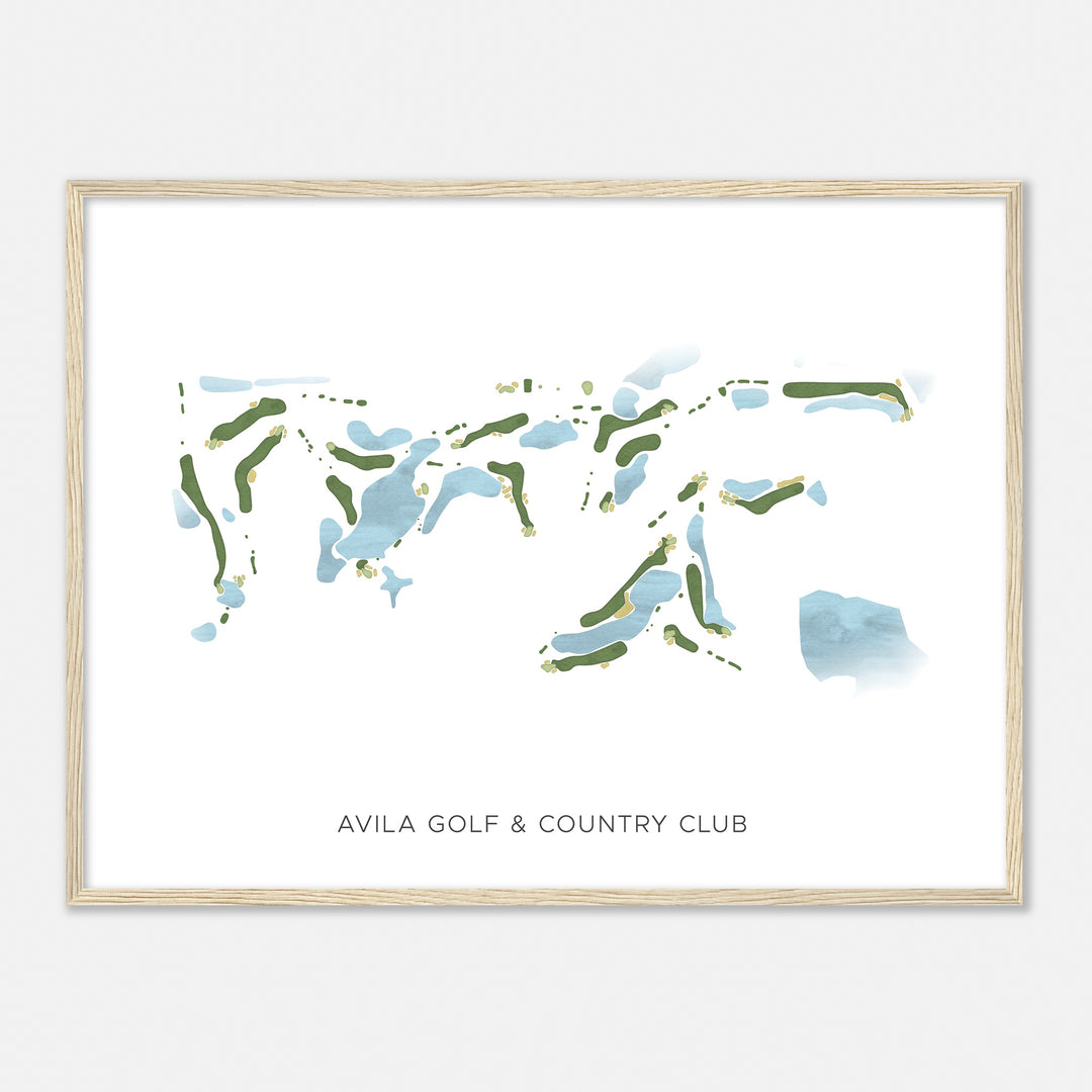 Print of Avila Golf & Country Club Modern Map