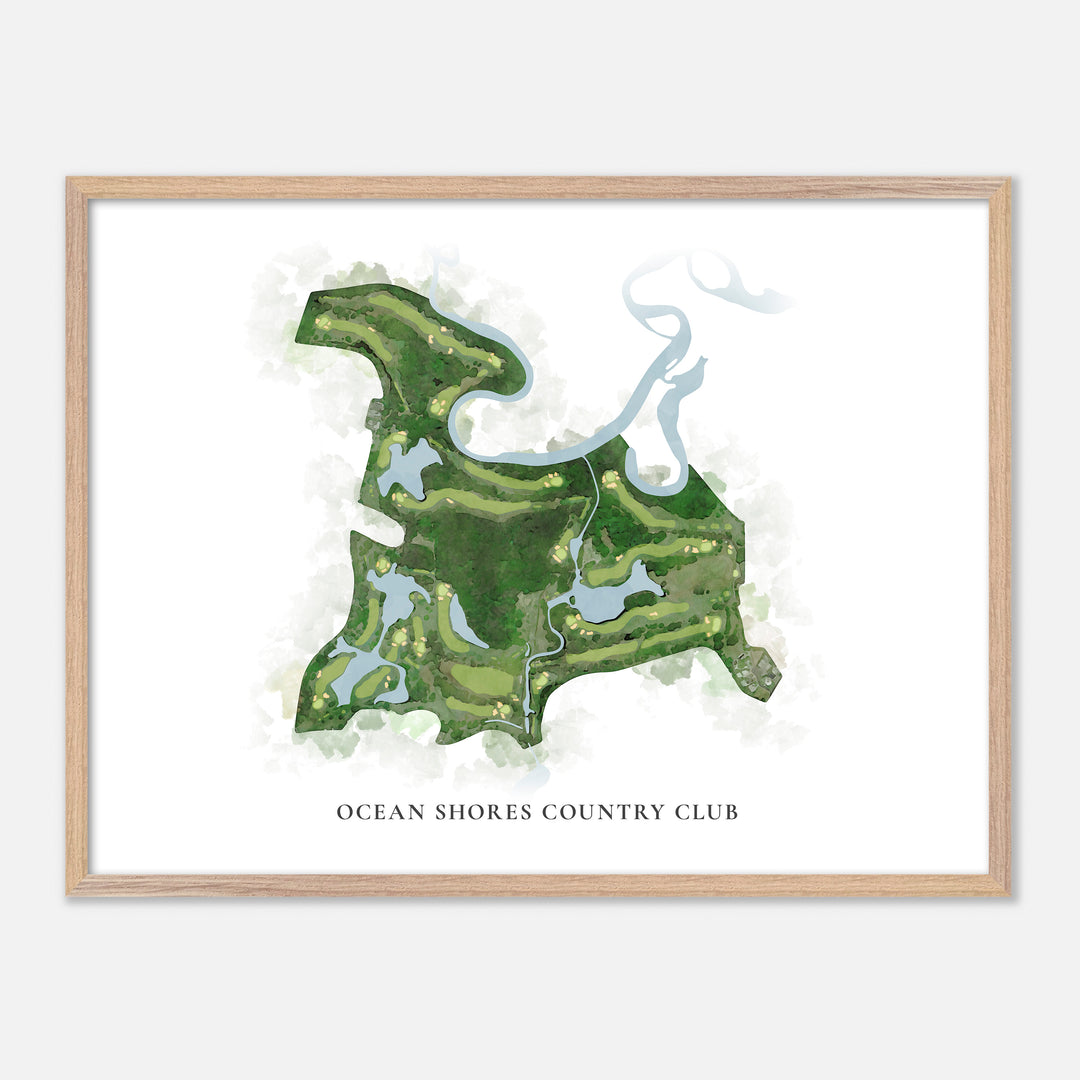 Print of Ocean Shores Country Club Classic Map