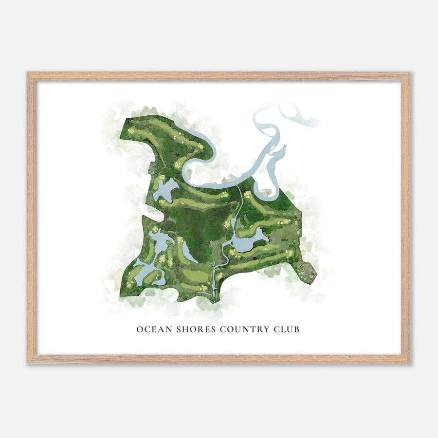 Print of Ocean Shores Country Club Classic Map