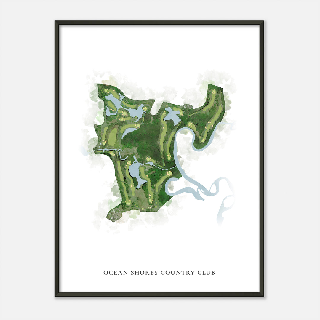 Print of Ocean Shores Country Club Classic Map