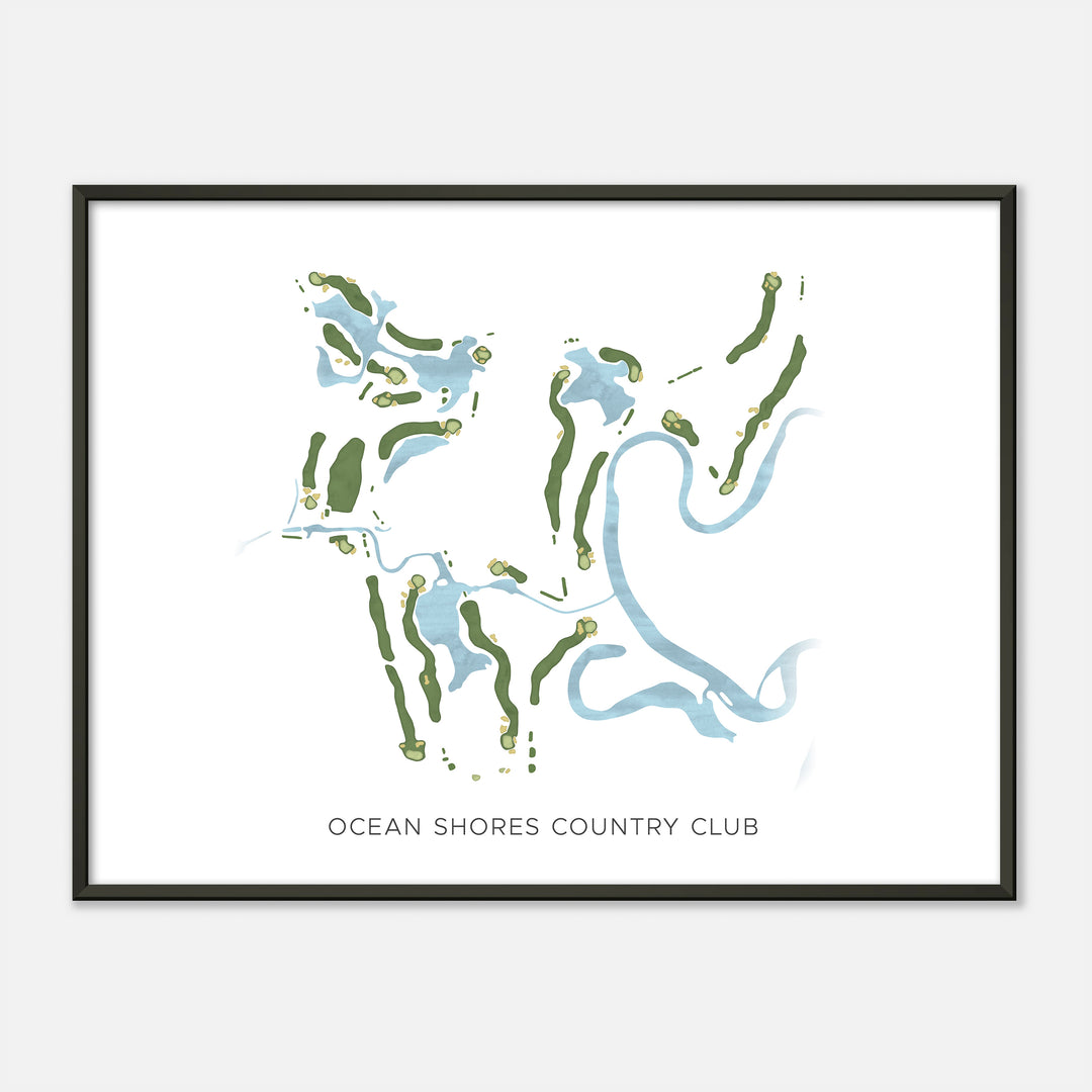 Print of Ocean Shores Country Club Modern Map