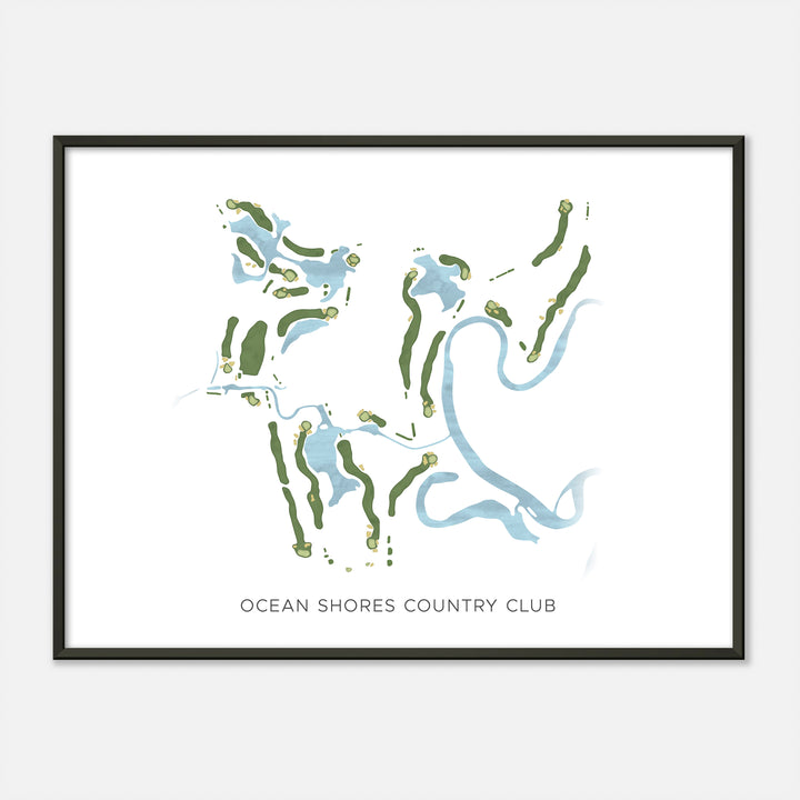 Print of Ocean Shores Country Club Modern Map