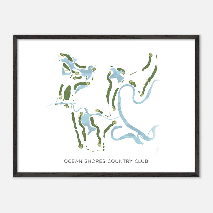 Print of Ocean Shores Country Club Modern Map