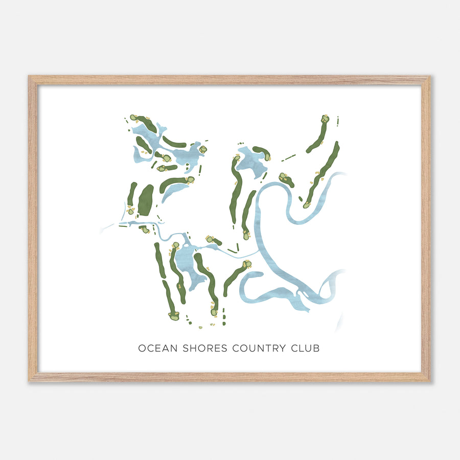 Print of Ocean Shores Country Club Modern Map