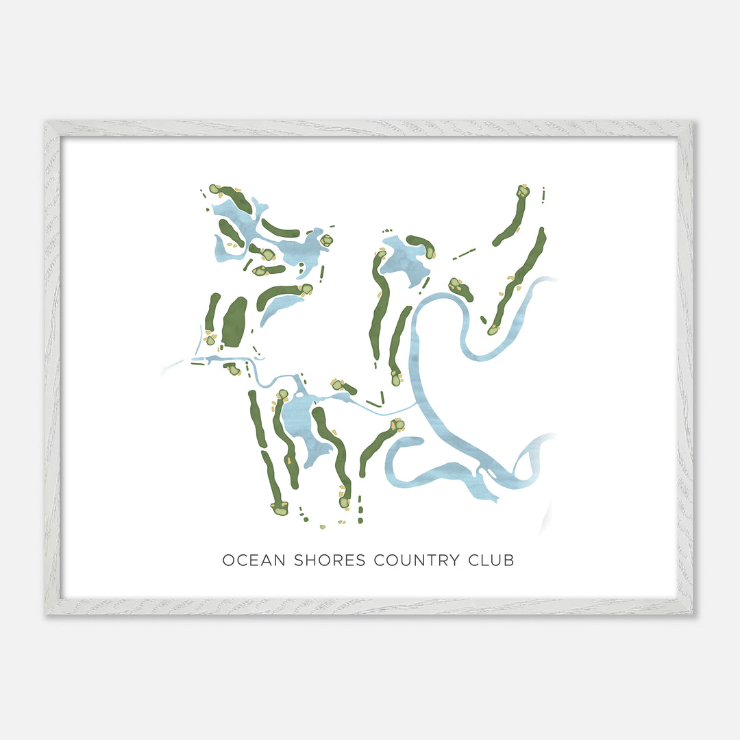 Print of Ocean Shores Country Club Modern Map