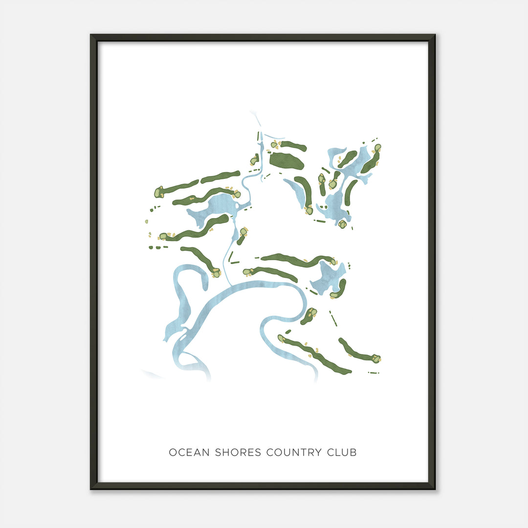 Print of Ocean Shores Country Club Modern Map