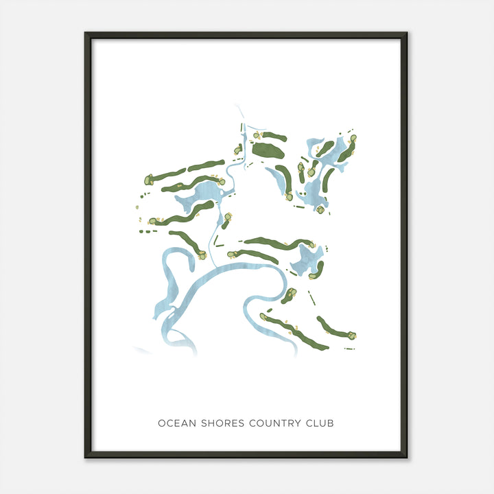 Print of Ocean Shores Country Club Modern Map