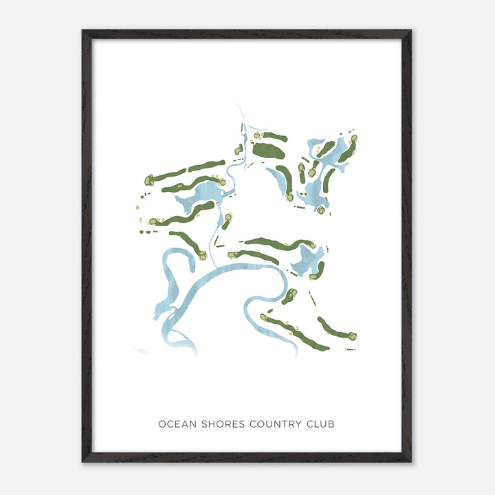 Print of Ocean Shores Country Club Modern Map
