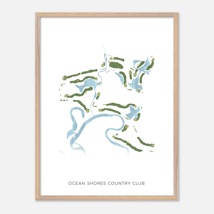 Print of Ocean Shores Country Club Modern Map