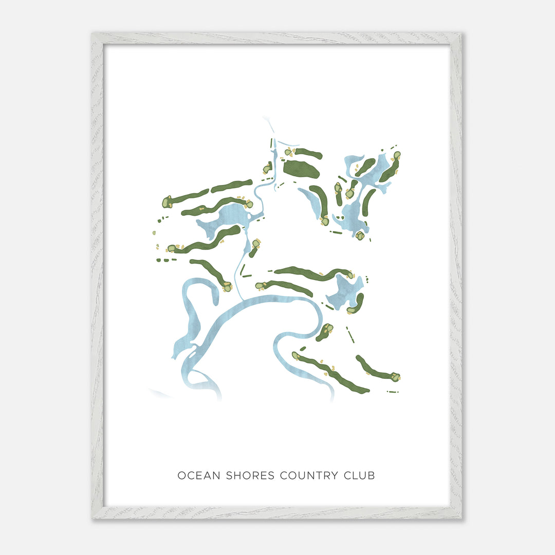 Print of Ocean Shores Country Club Modern Map