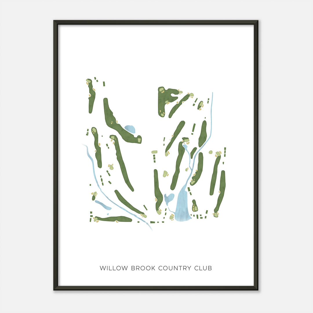 Print of Willow Brook Country Club Modern Map