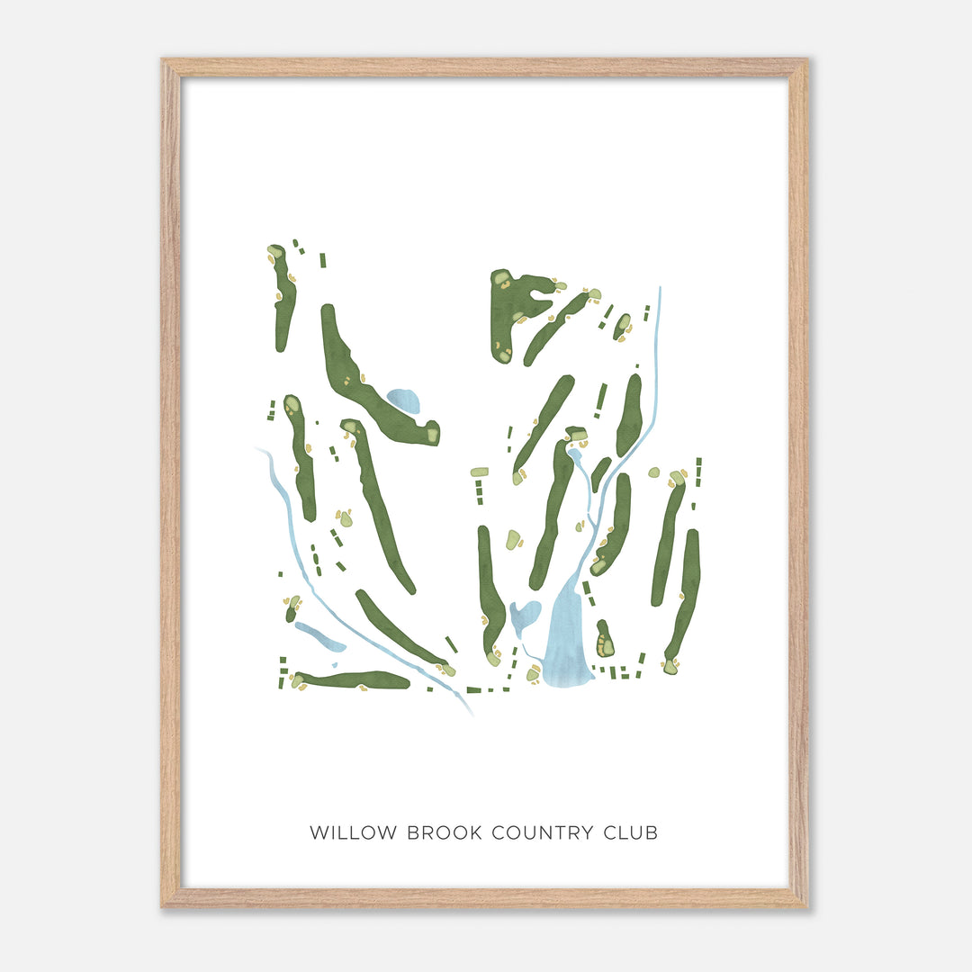 Print of Willow Brook Country Club Modern Map