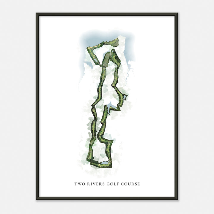 Print of Two Rivers Golf Course Classic Map