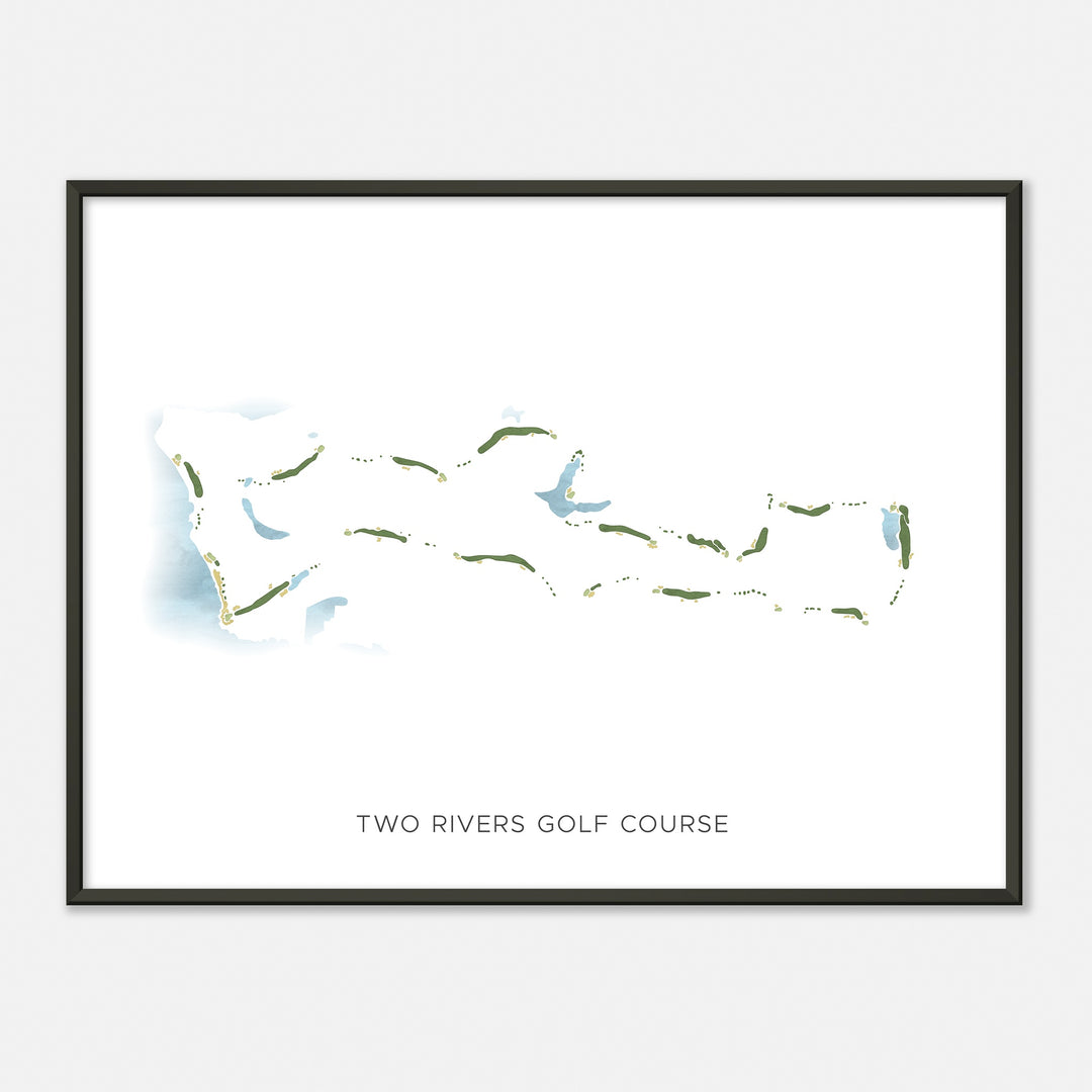 Print of Two Rivers Golf Course Modern Map