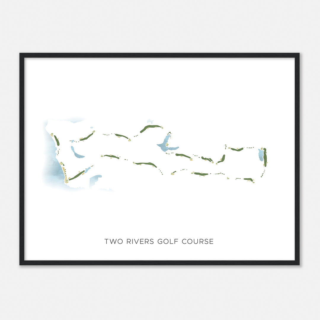 Print of Two Rivers Golf Course Modern Map