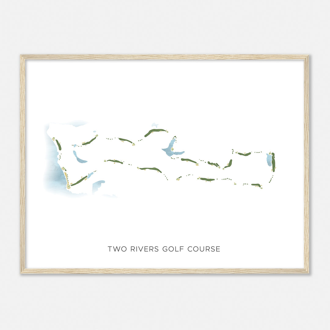 Print of Two Rivers Golf Course Modern Map