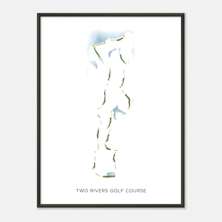 Print of Two Rivers Golf Course Modern Map