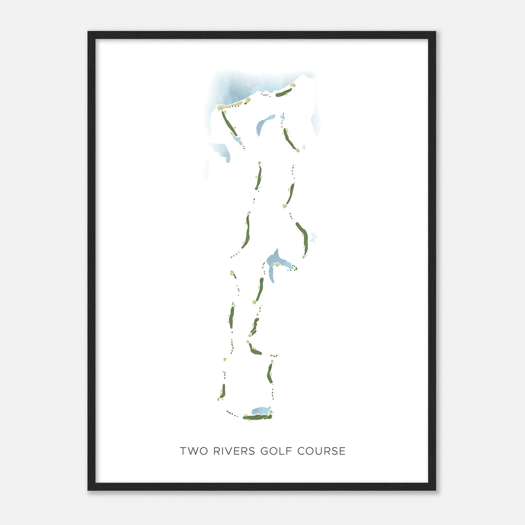 Print of Two Rivers Golf Course Modern Map