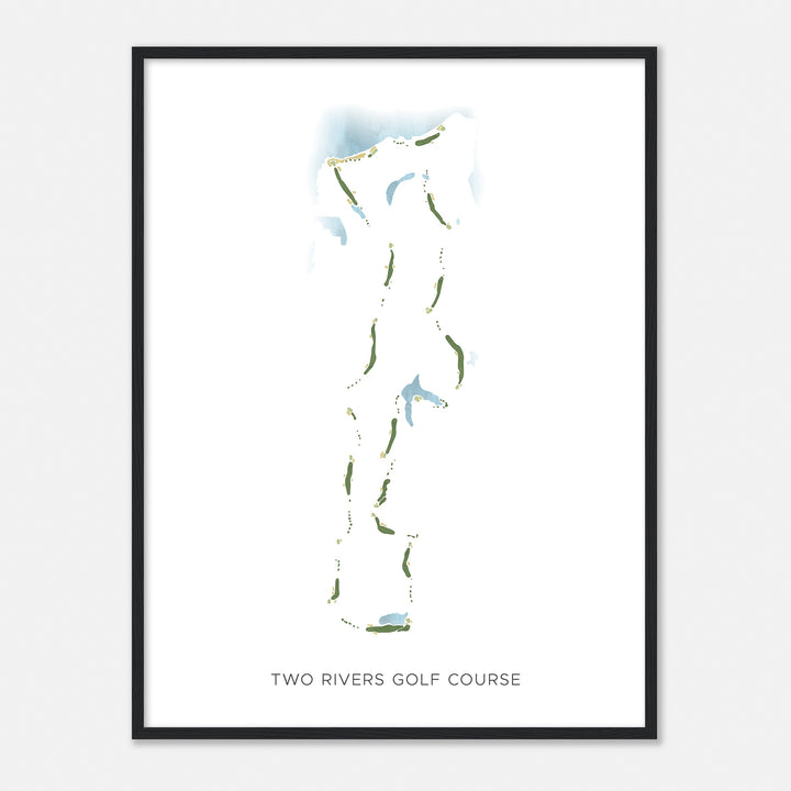 Print of Two Rivers Golf Course Modern Map