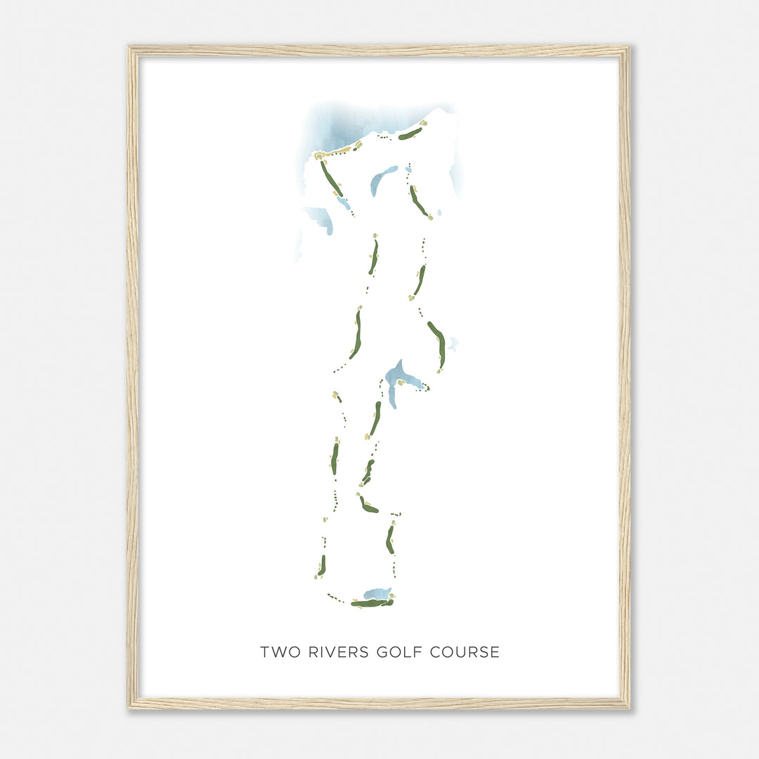 Print of Two Rivers Golf Course Modern Map