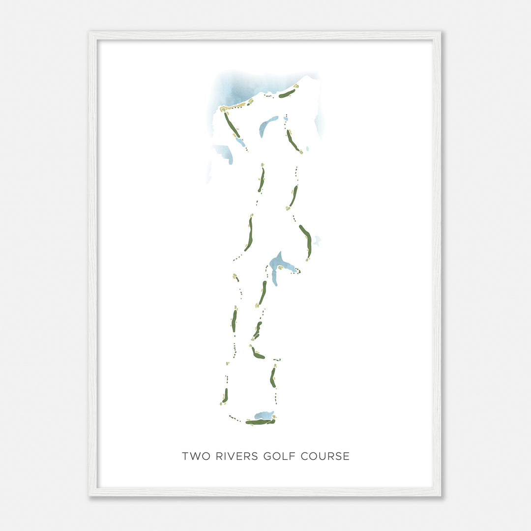 Print of Two Rivers Golf Course Modern Map