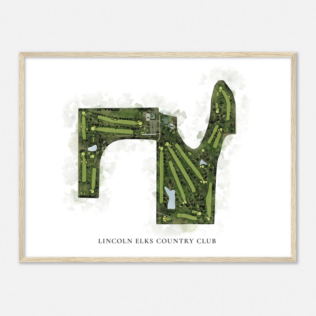 Print of Lincoln Elks Country Club Classic Map