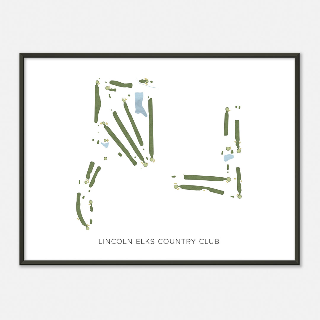 Print of Lincoln Elks Country Club Modern Map