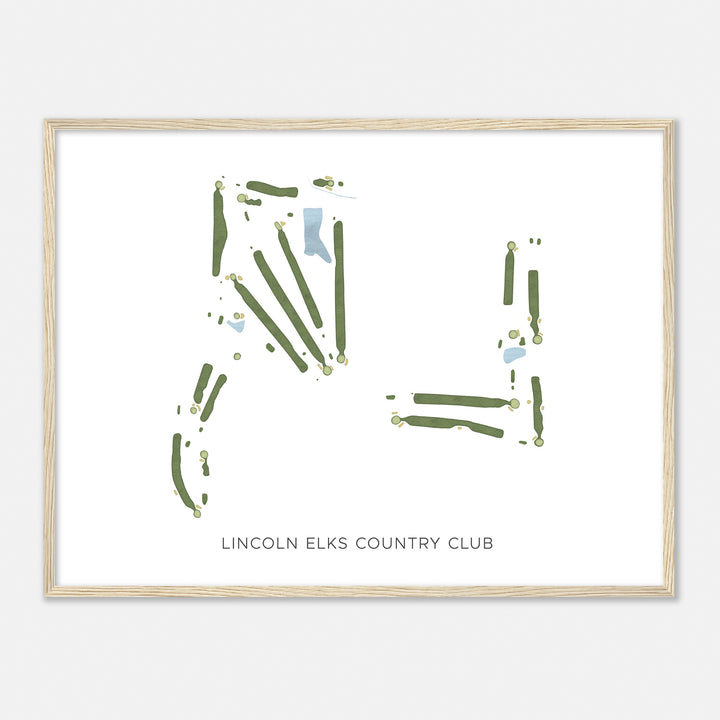 Print of Lincoln Elks Country Club Modern Map