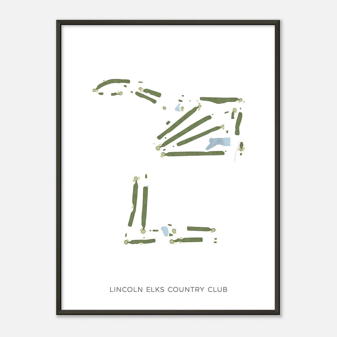 Print of Lincoln Elks Country Club Modern Map