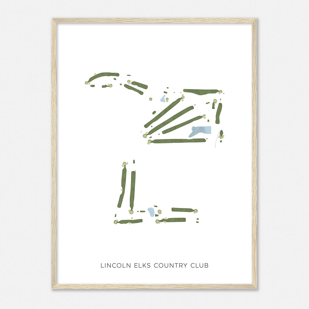 Print of Lincoln Elks Country Club Modern Map