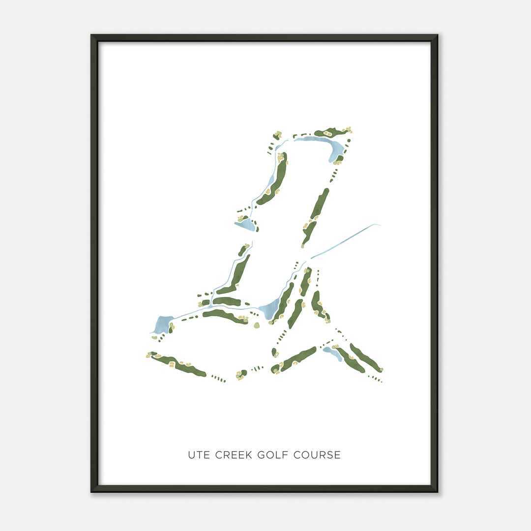 Print of Ute Creek Golf Course Modern Map