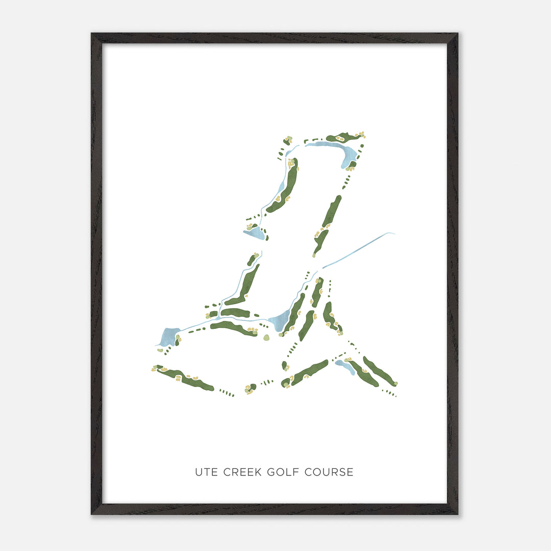 Print of Ute Creek Golf Course Modern Map