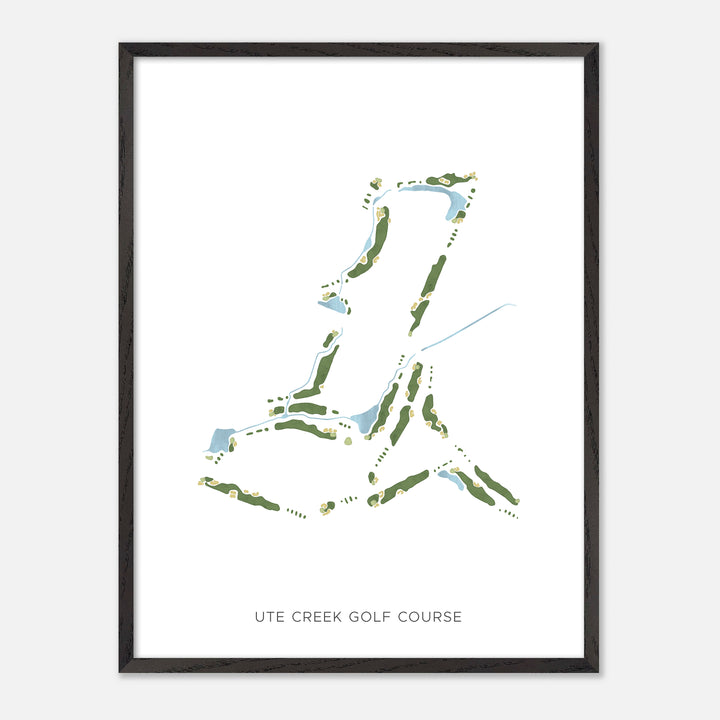 Print of Ute Creek Golf Course Modern Map