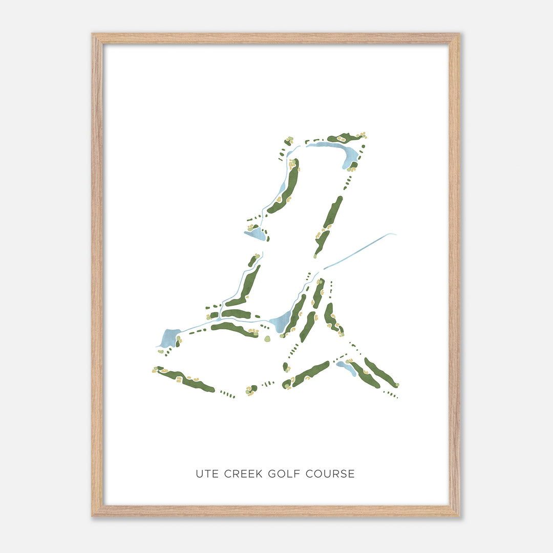 Print of Ute Creek Golf Course Modern Map