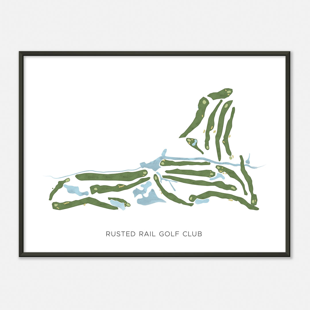 Print of Rusted Rail Golf Club Modern Map