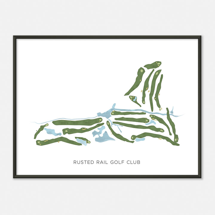 Print of Rusted Rail Golf Club Modern Map