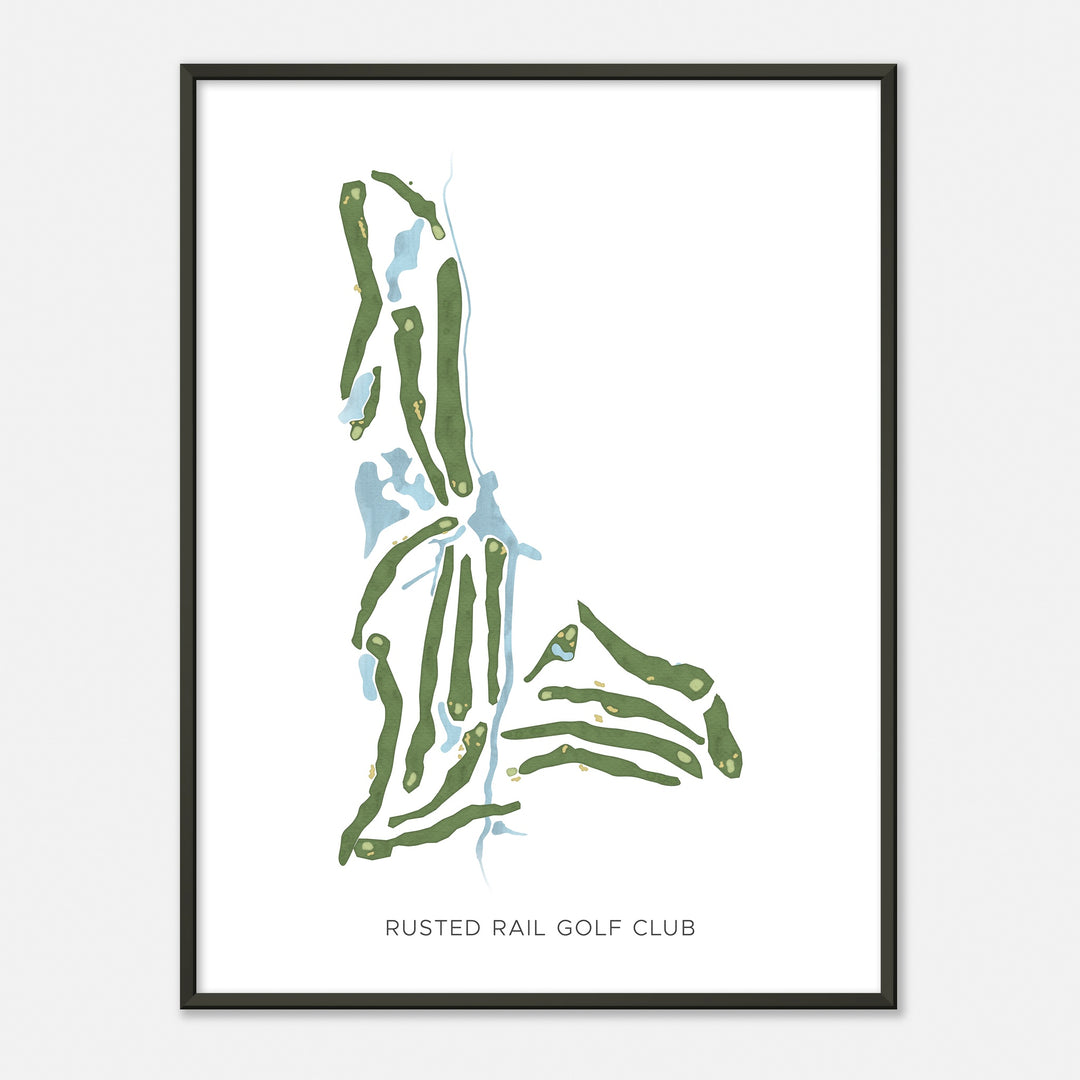Print of Rusted Rail Golf Club Modern Map