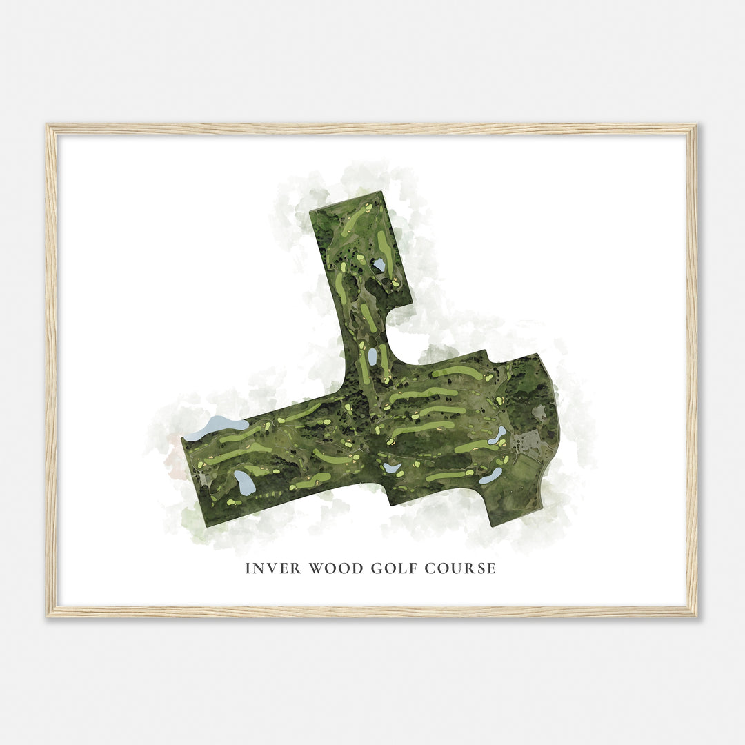 Print of Inver Wood Golf Course Classic Map