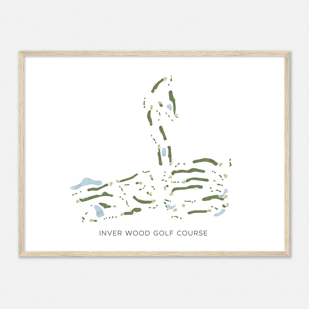 Print of Inver Wood Golf Course Modern Map