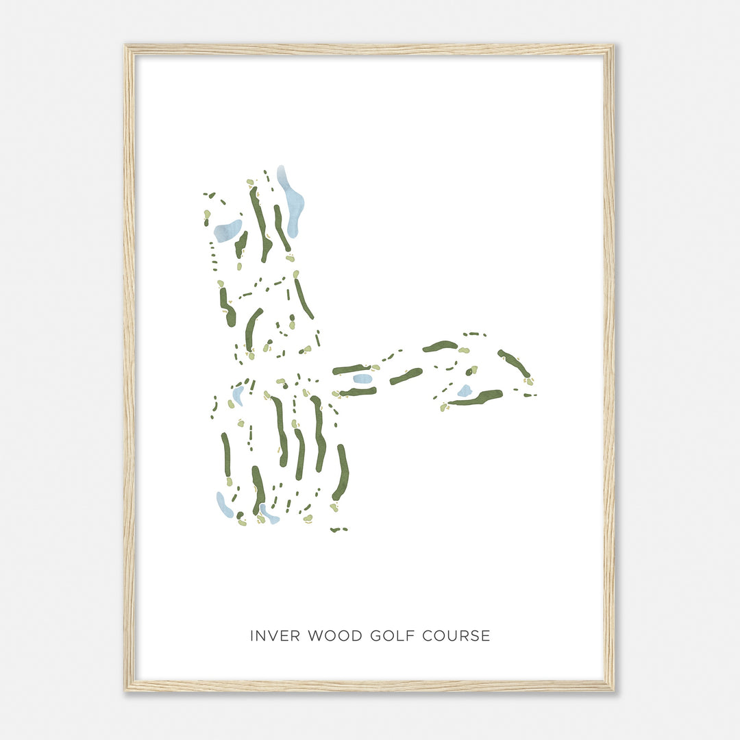 Print of Inver Wood Golf Course Modern Map