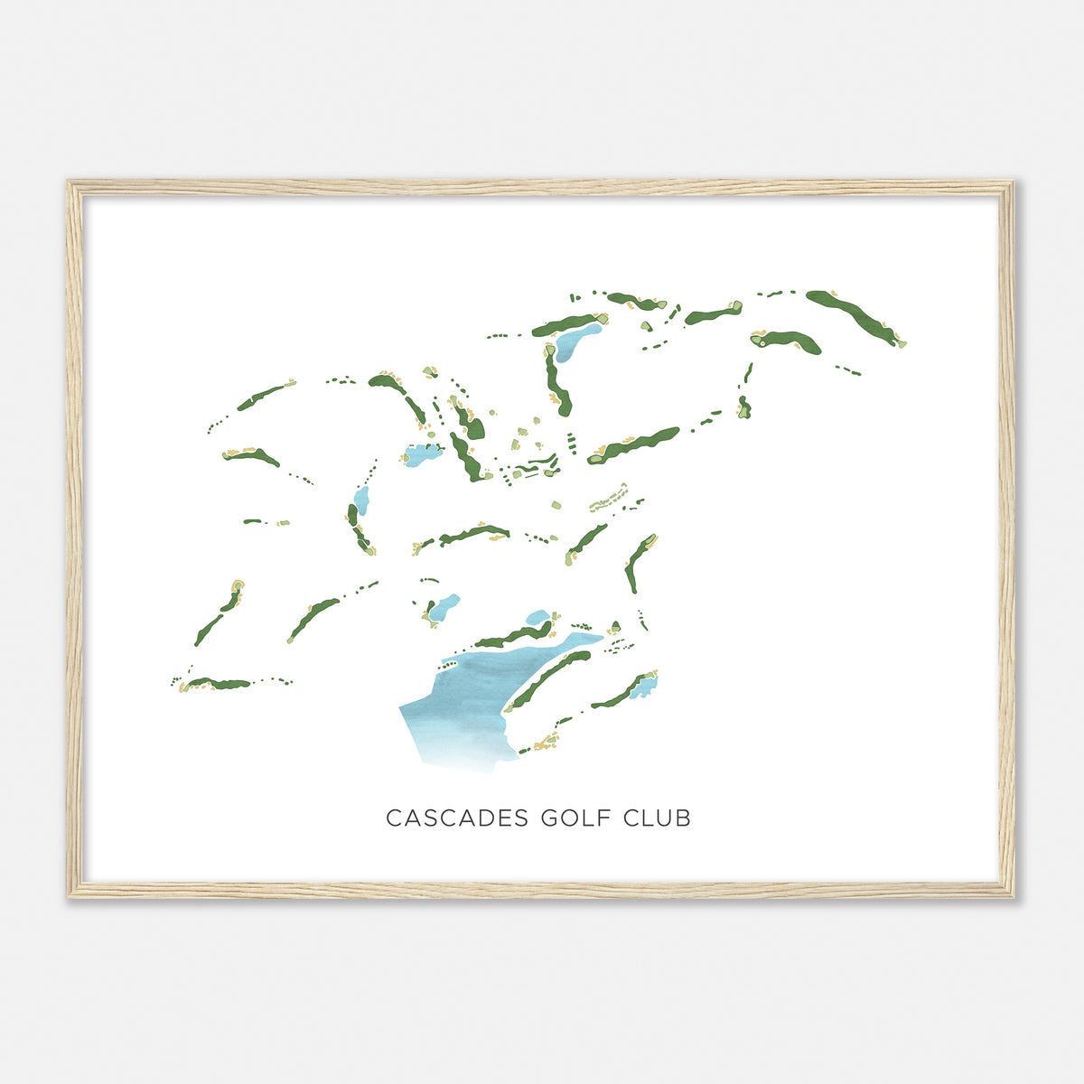 Print of Cascades Golf Club Modern Map