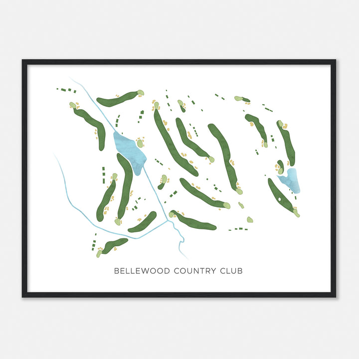 Print of Bellewood Country Club Modern Map