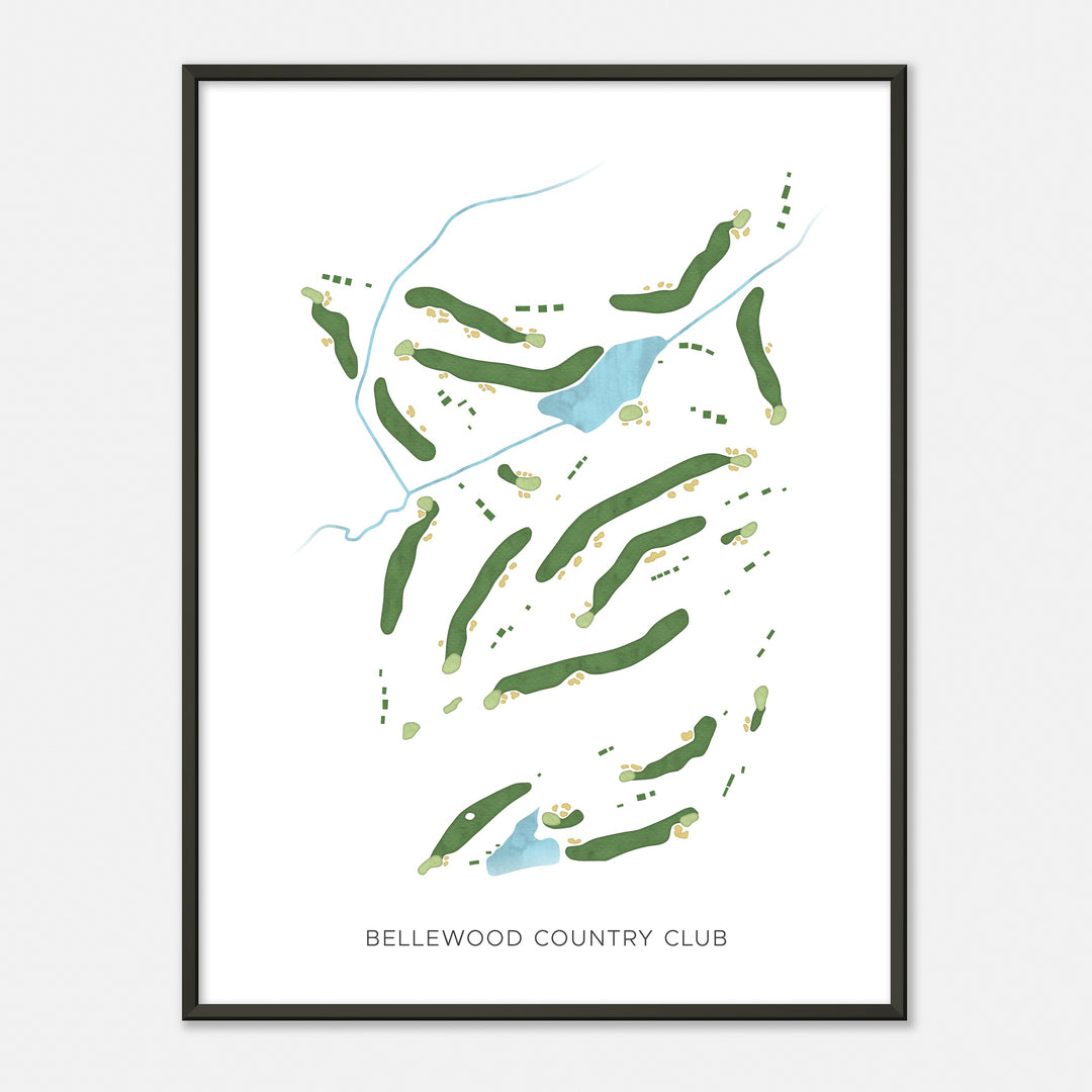 Print of Bellewood Country Club Modern Map