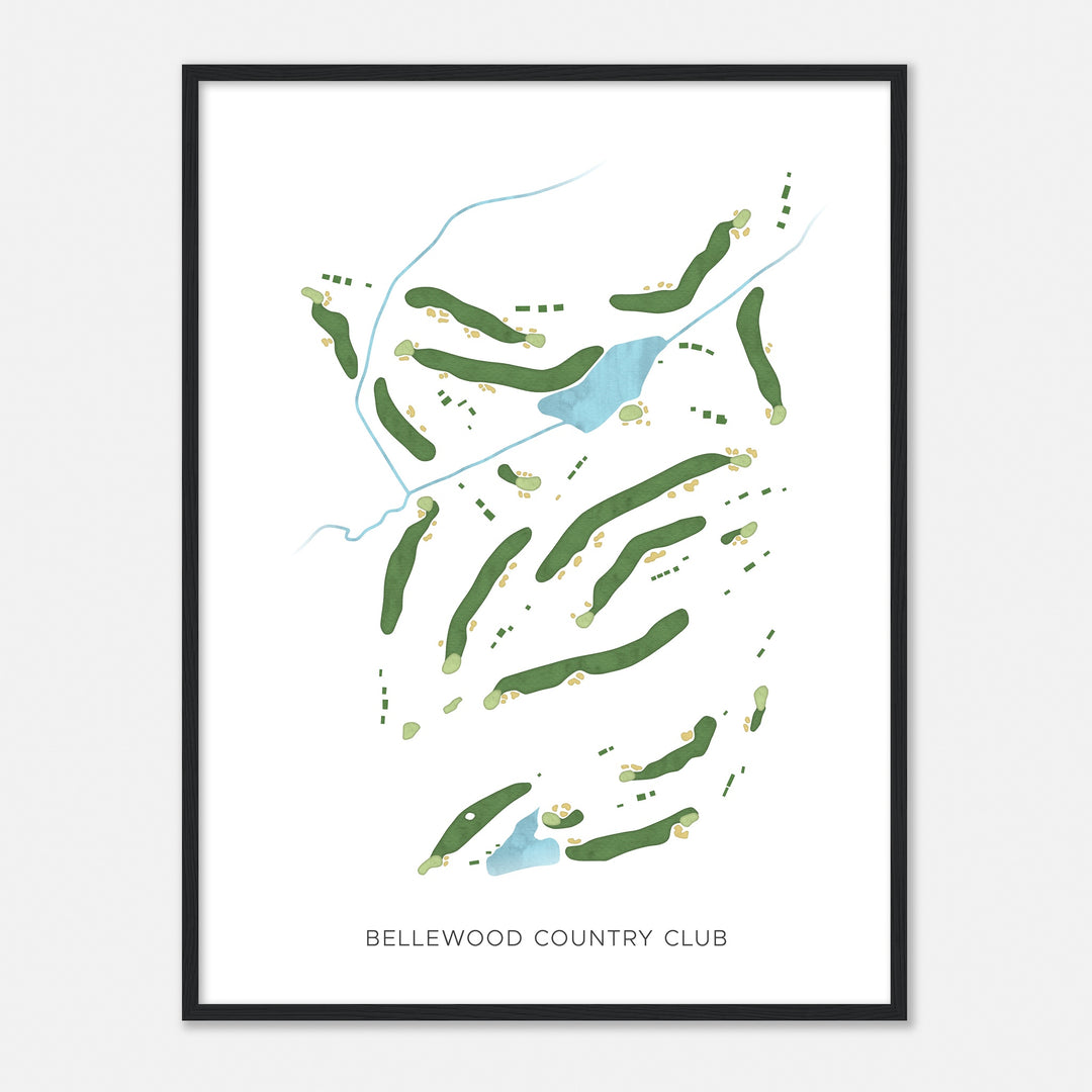 Print of Bellewood Country Club Modern Map