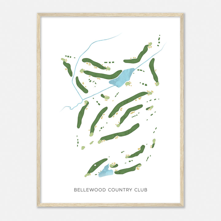 Print of Bellewood Country Club Modern Map