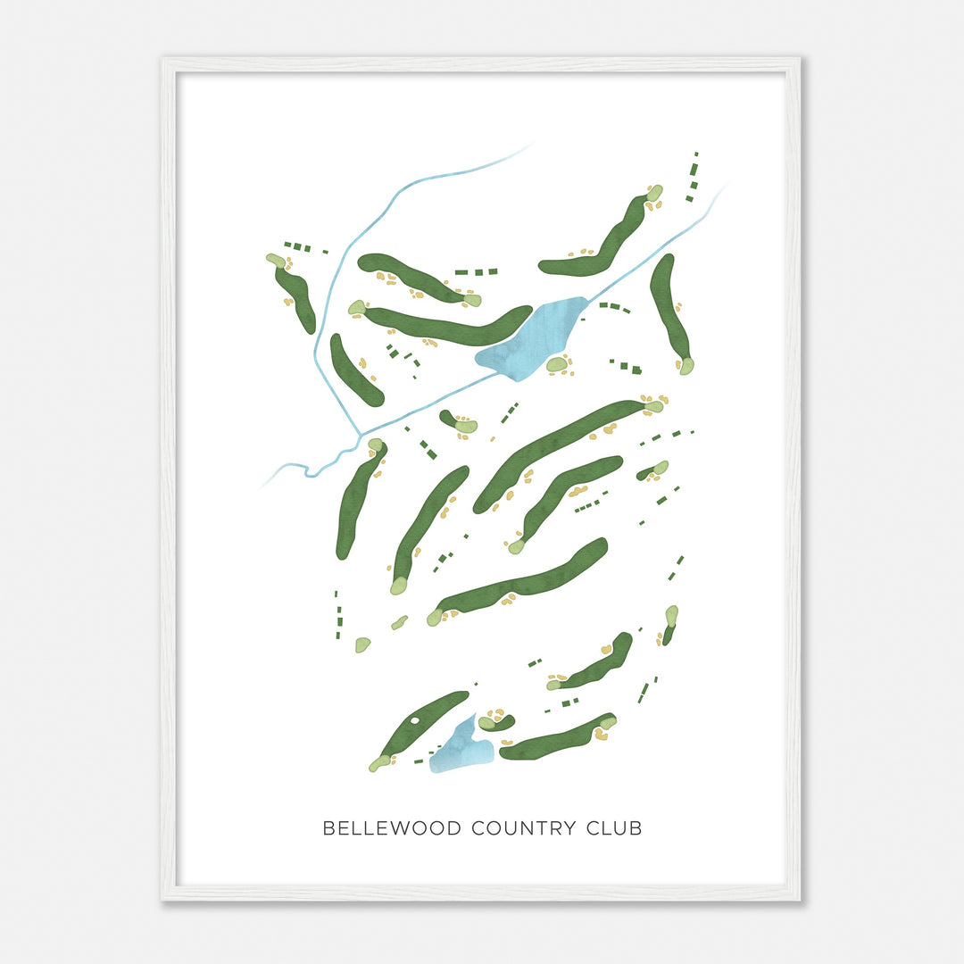 Print of Bellewood Country Club Modern Map